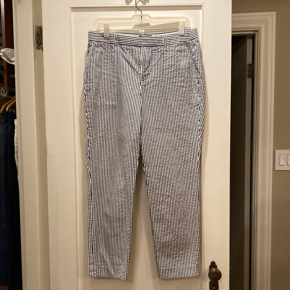 J. Crew Garden Pant In Seersucker Stripe 6